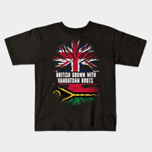 British Grown with Vanuatuan Roots UK Flag England Britain Union Jack Kids T-Shirt